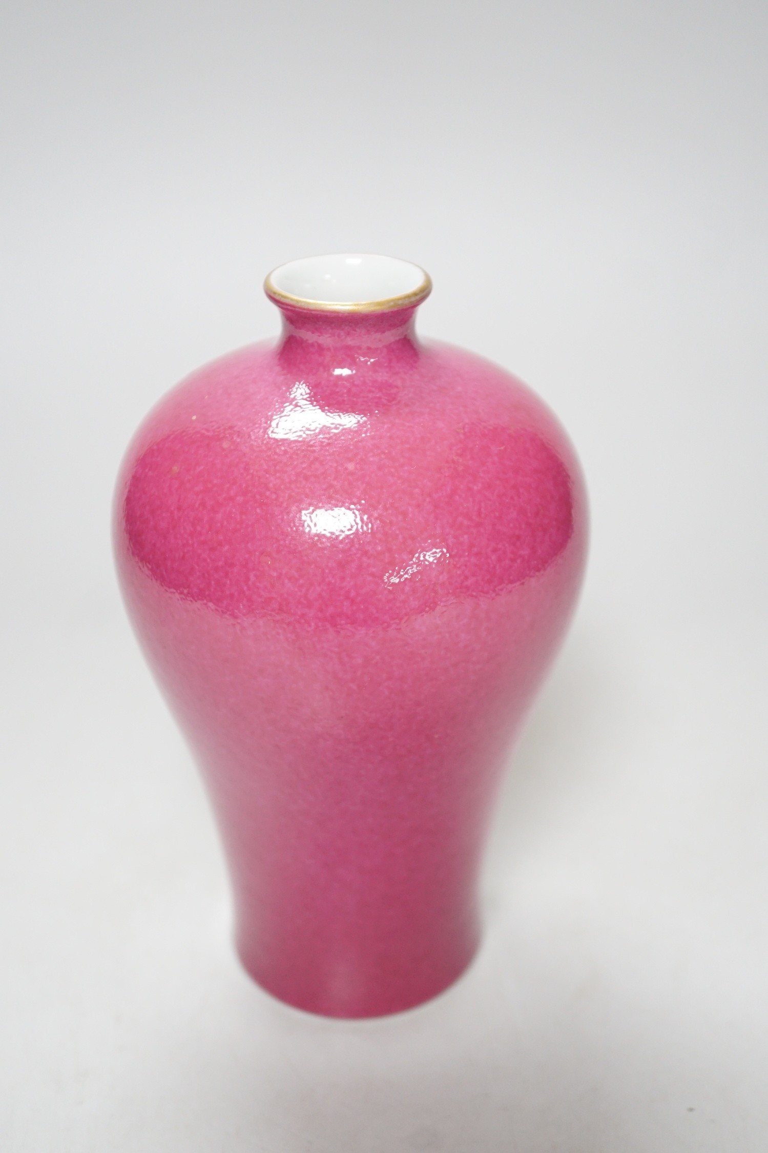 A Chinese ruby glazed meiping, 17cm